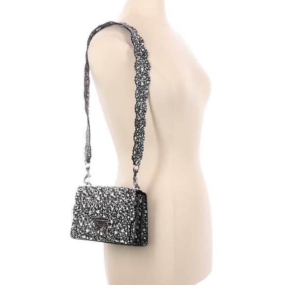NWOT Rebecca Minkoff Christy Small Shoulder Bag w/ Floral Cutouts - Black Multi - Picture 2 of 6